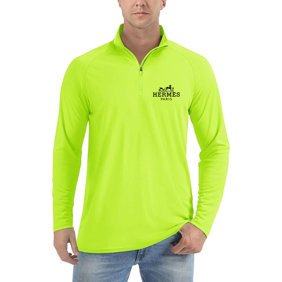 Men's Hermes Lightweight Quarter-Zip Athletic Shirt – Long Sleeve Polyester Wear