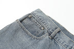 Chrome Hearts White & black Leather Cross Patches Jeans
