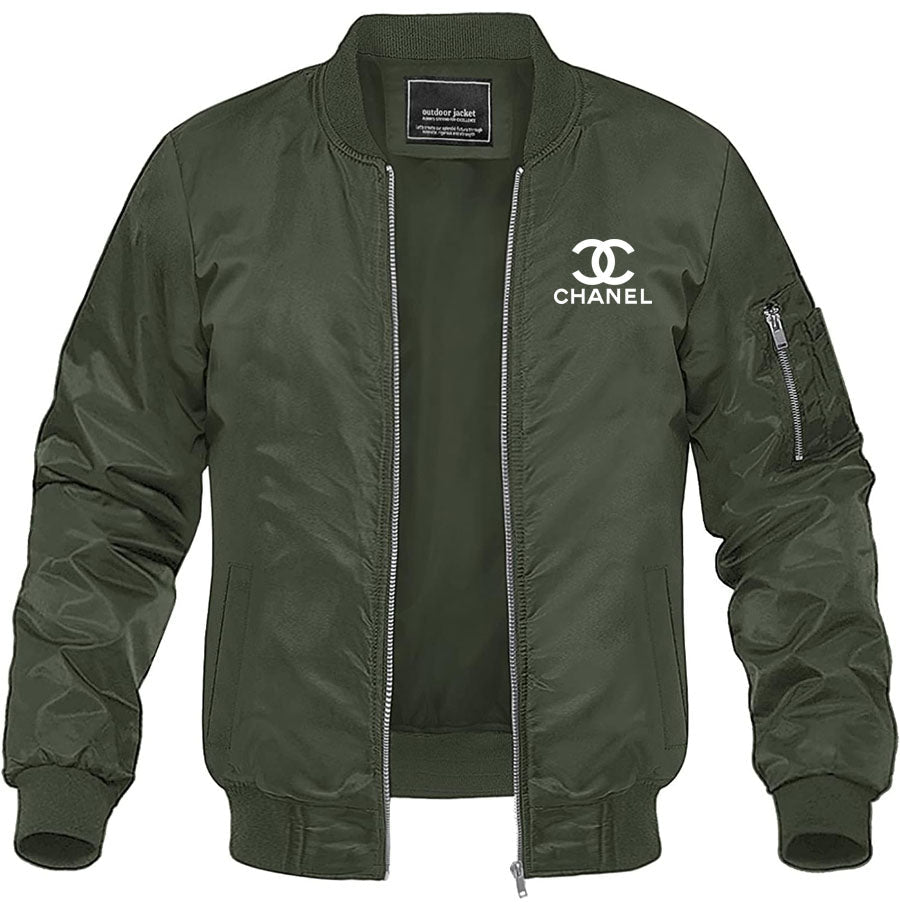 Men's Chanel Lightweight Bomber Jacket Windbreaker Softshell Varsity Jacket Coat