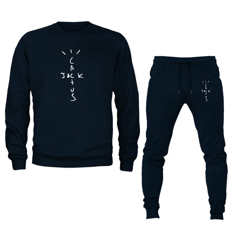 Men's Cactus Jack Crewneck Sweatshirt Joggers Suit