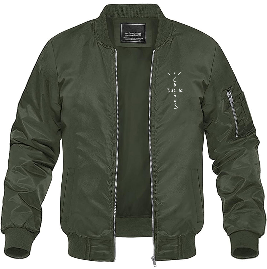 Men's Cactus Jack Lightweight Bomber Jacket Windbreaker Softshell Varsity Jacket Coat