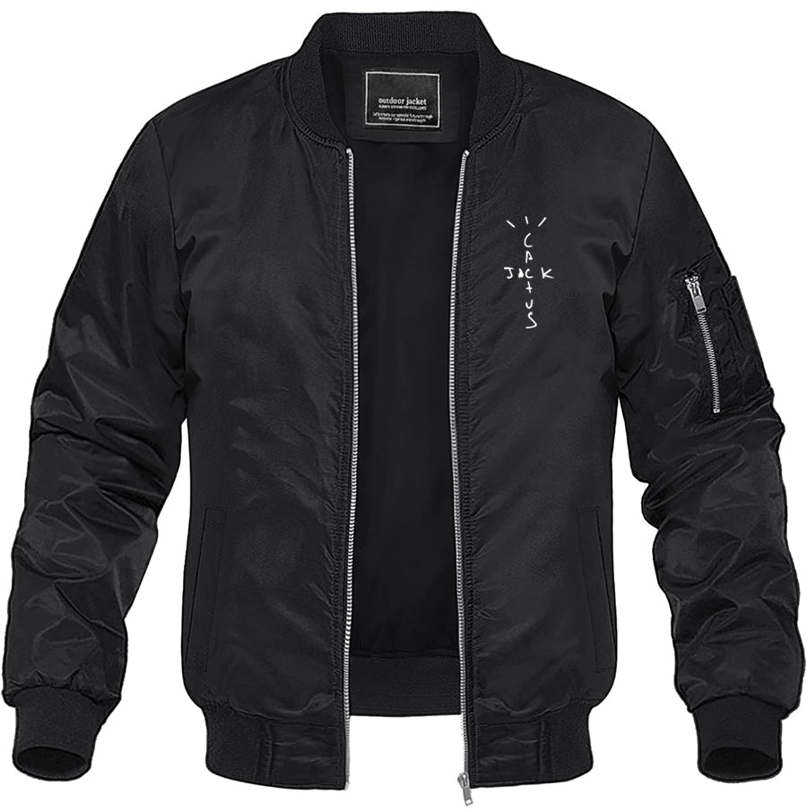 Men's Cactus Jack Lightweight Bomber Jacket Windbreaker Softshell Varsity Jacket Coat