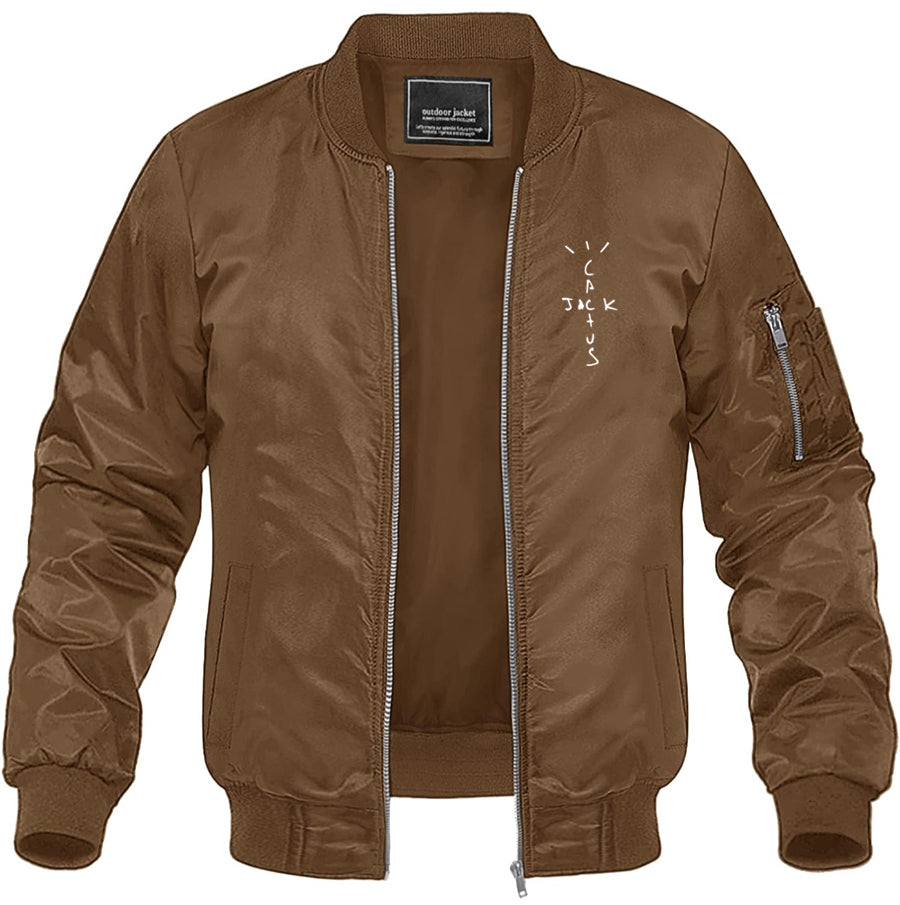 Men's Cactus Jack Lightweight Bomber Jacket Windbreaker Softshell Varsity Jacket Coat