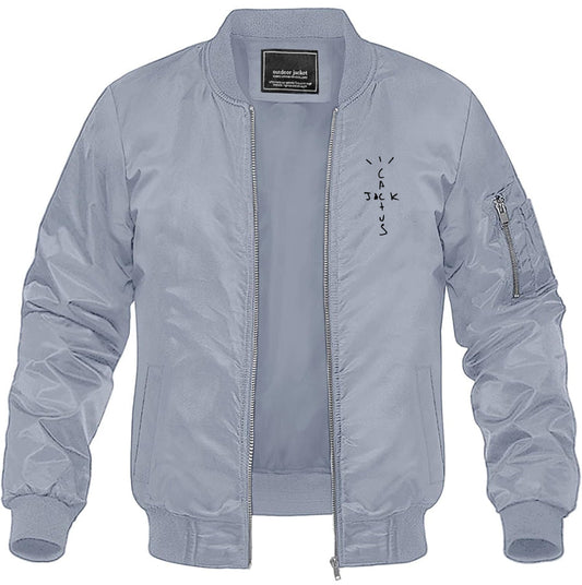 Men's Cactus Jack Lightweight Bomber Jacket Windbreaker Softshell Varsity Jacket Coat