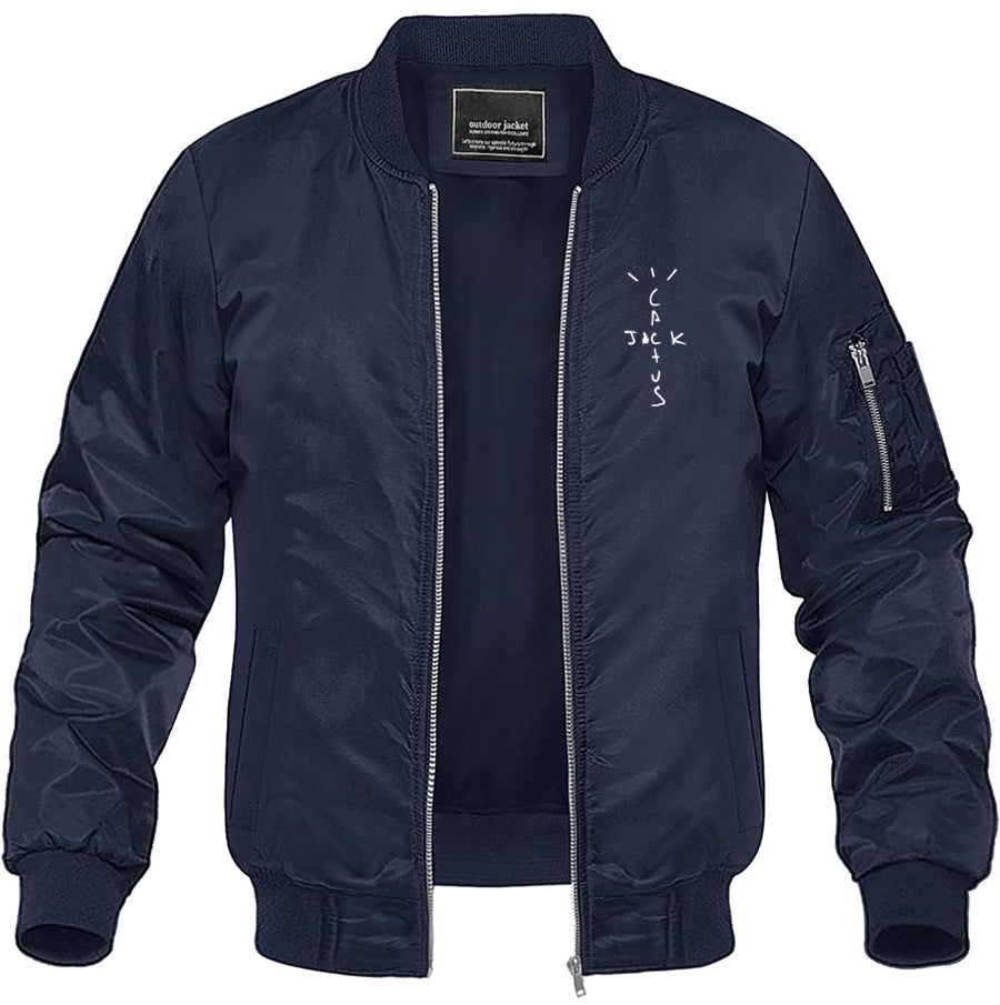 Men's Cactus Jack Lightweight Bomber Jacket Windbreaker Softshell Varsity Jacket Coat