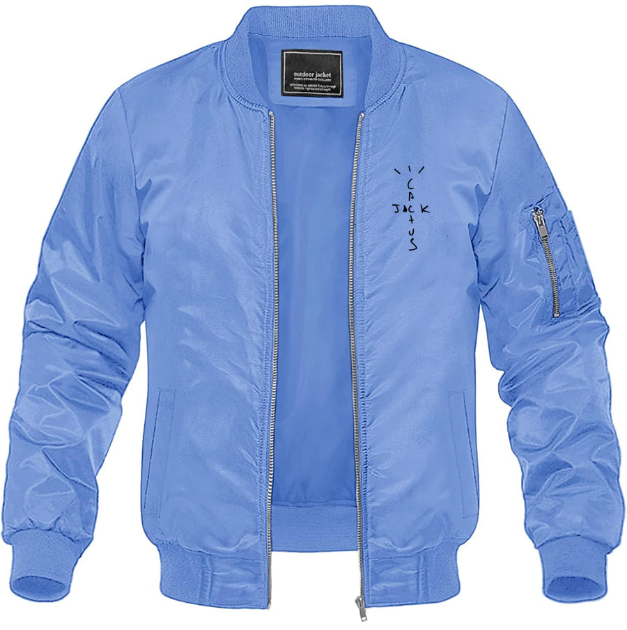 Men's Cactus Jack Lightweight Bomber Jacket Windbreaker Softshell Varsity Jacket Coat