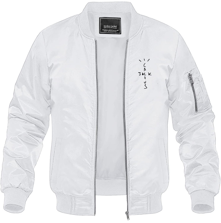 Men's Cactus Jack Lightweight Bomber Jacket Windbreaker Softshell Varsity Jacket Coat
