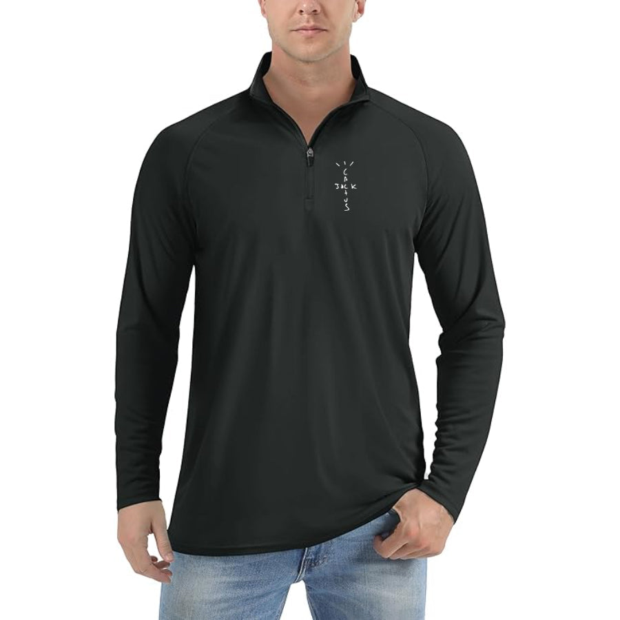 Men's Cactus Jack Lightweight Quarter-Zip Athletic Shirt – Long Sleeve Polyester Wear