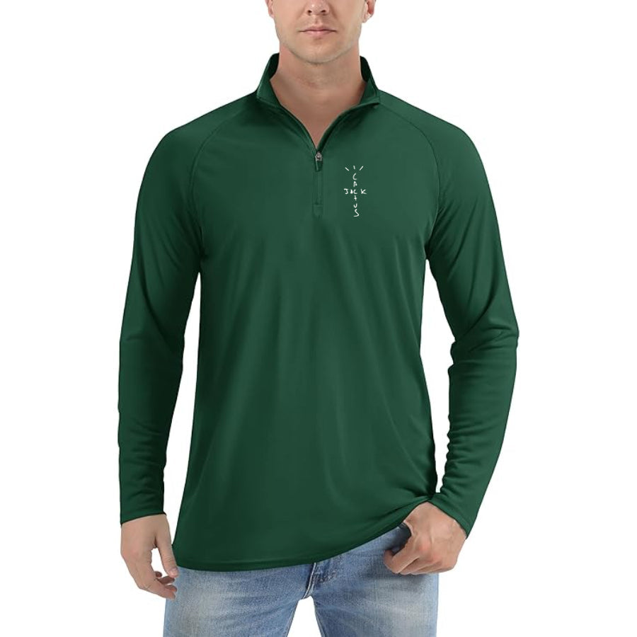 Men's Cactus Jack Lightweight Quarter-Zip Athletic Shirt – Long Sleeve Polyester Wear