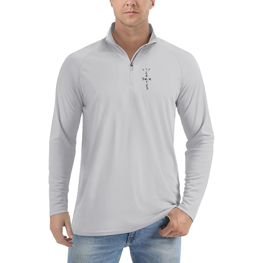 Men's Cactus Jack Lightweight Quarter-Zip Athletic Shirt – Long Sleeve Polyester Wear