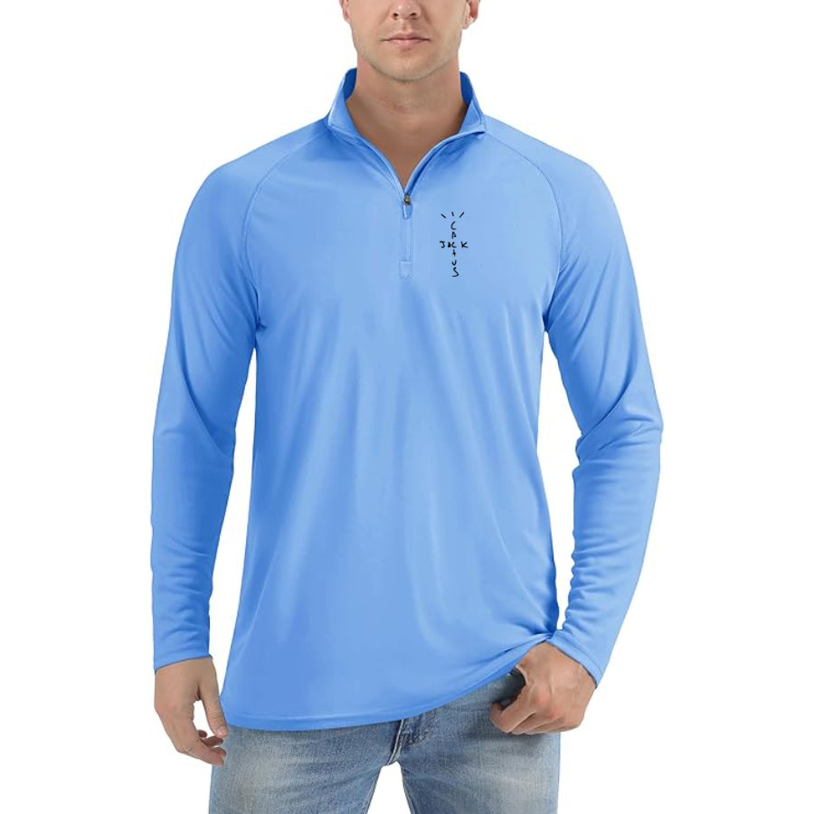 Men's Cactus Jack Lightweight Quarter-Zip Athletic Shirt – Long Sleeve Polyester Wear