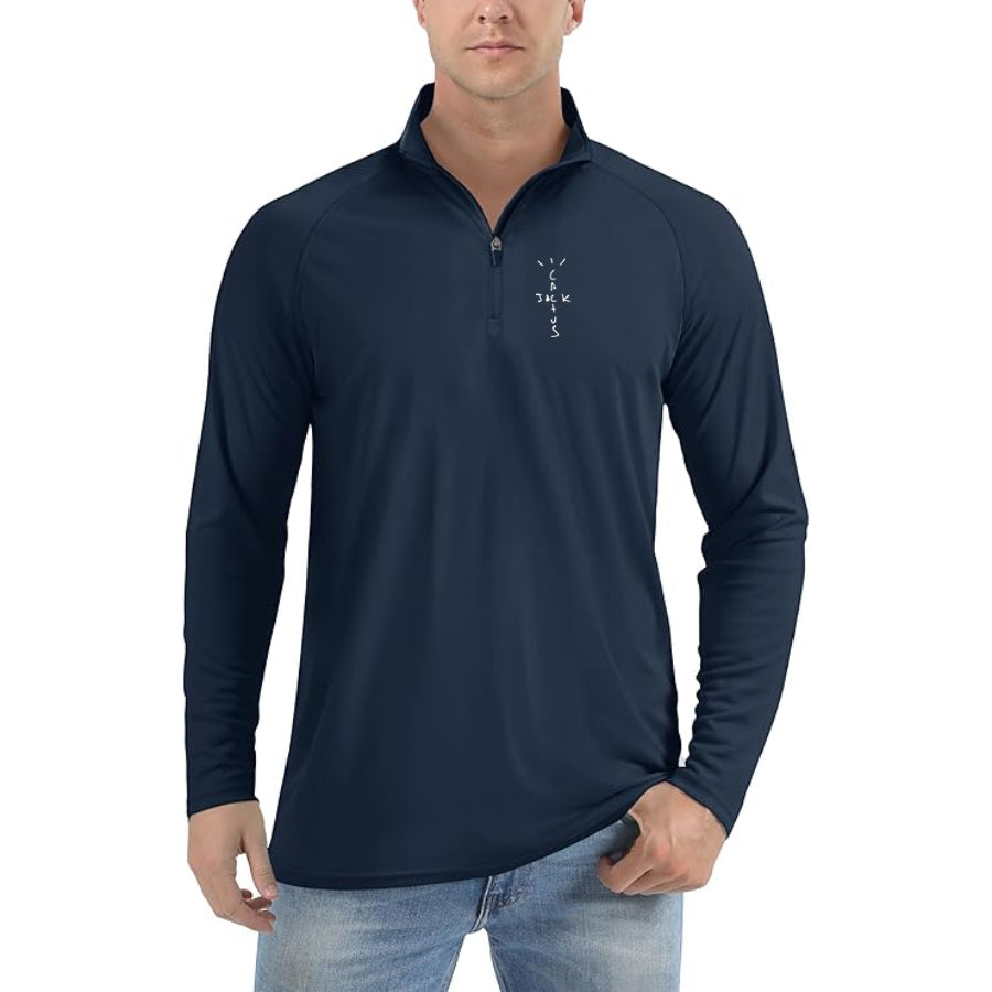 Men's Cactus Jack Lightweight Quarter-Zip Athletic Shirt – Long Sleeve Polyester Wear
