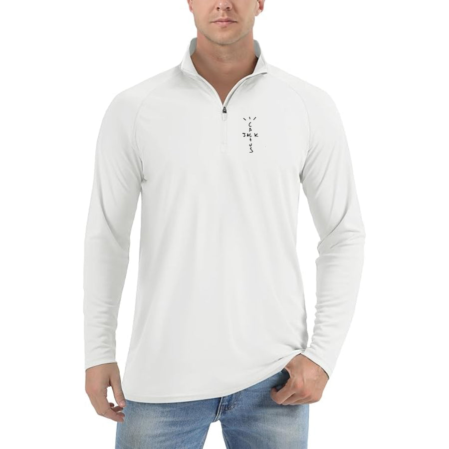 Men's Cactus Jack Lightweight Quarter-Zip Athletic Shirt – Long Sleeve Polyester Wear