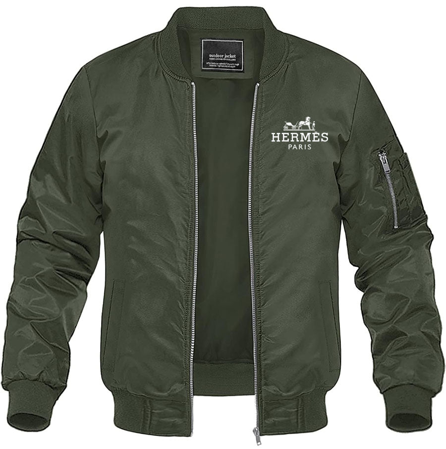 Men's Hermes Lightweight Bomber Jacket Windbreaker Softshell Varsity Jacket Coat