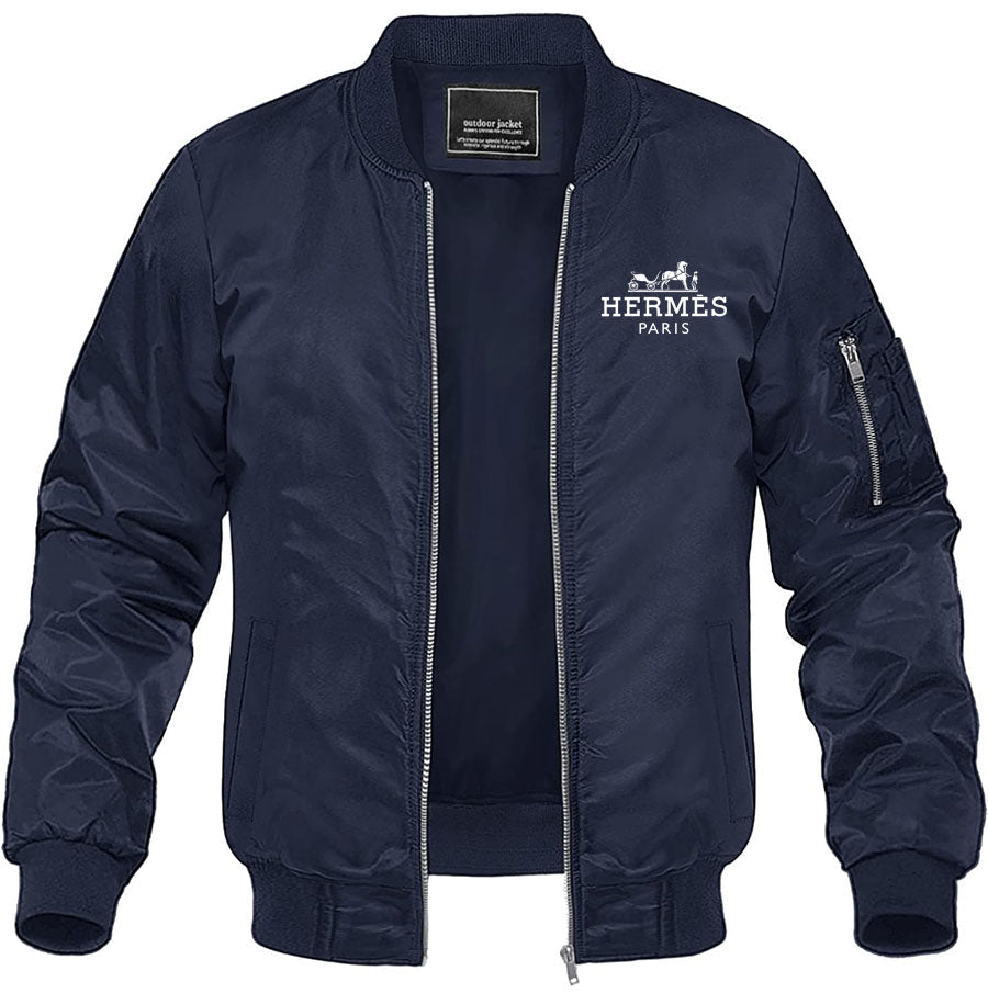 Men's Hermes Lightweight Bomber Jacket Windbreaker Softshell Varsity Jacket Coat