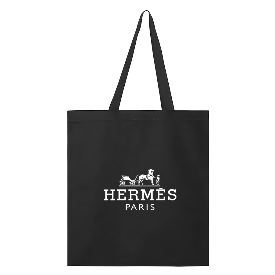 Hermes Canvas Flat Bottom Tote Bag