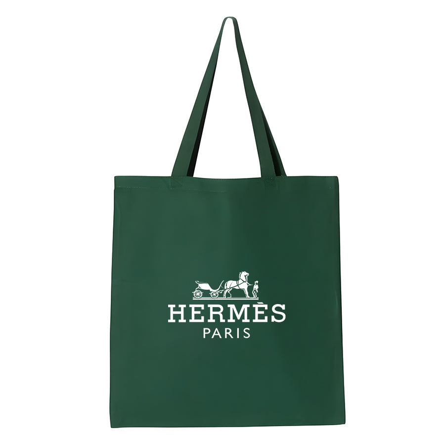 Hermes Canvas Flat Bottom Tote Bag