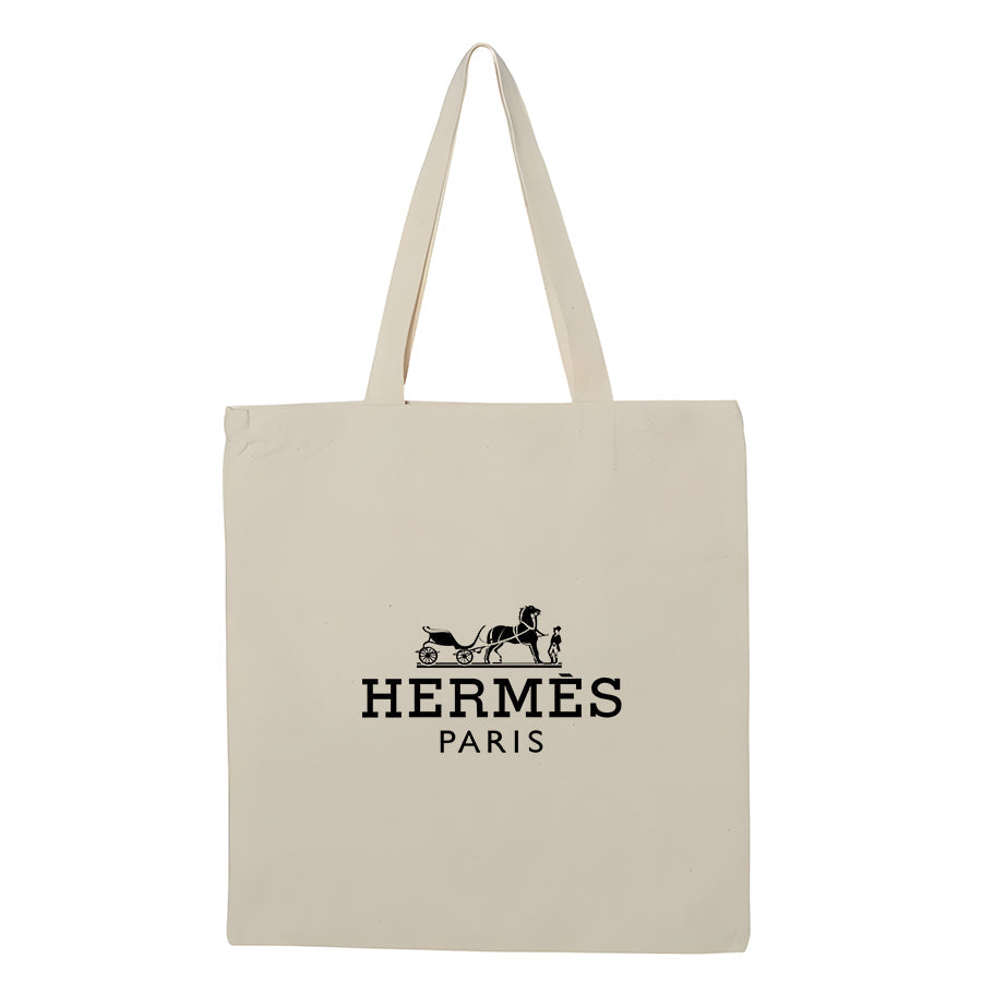 Hermes Canvas Flat Bottom Tote Bag