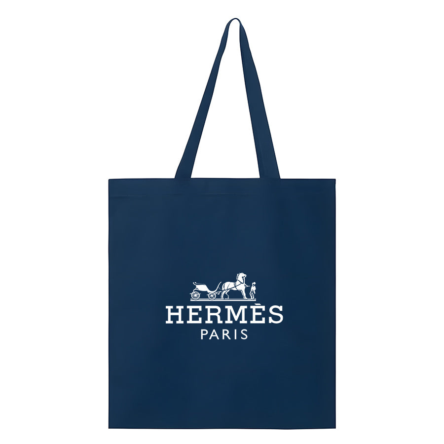 Hermes Canvas Flat Bottom Tote Bag