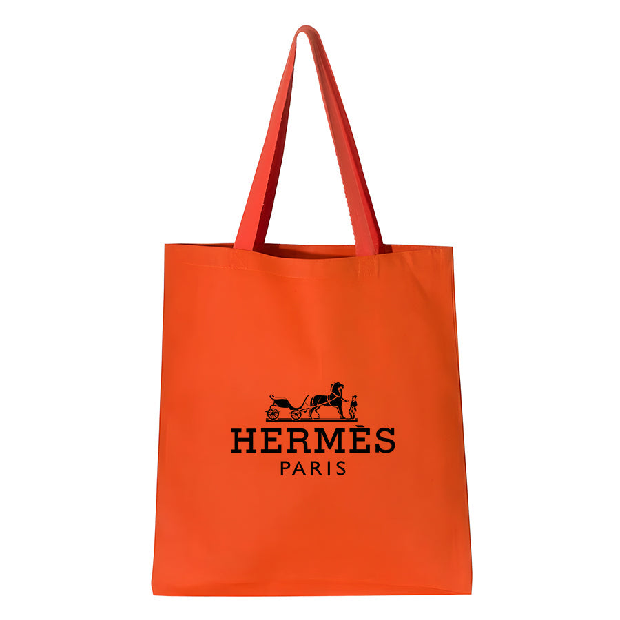Hermes Canvas Flat Bottom Tote Bag