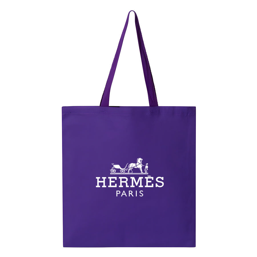 Hermes Canvas Flat Bottom Tote Bag