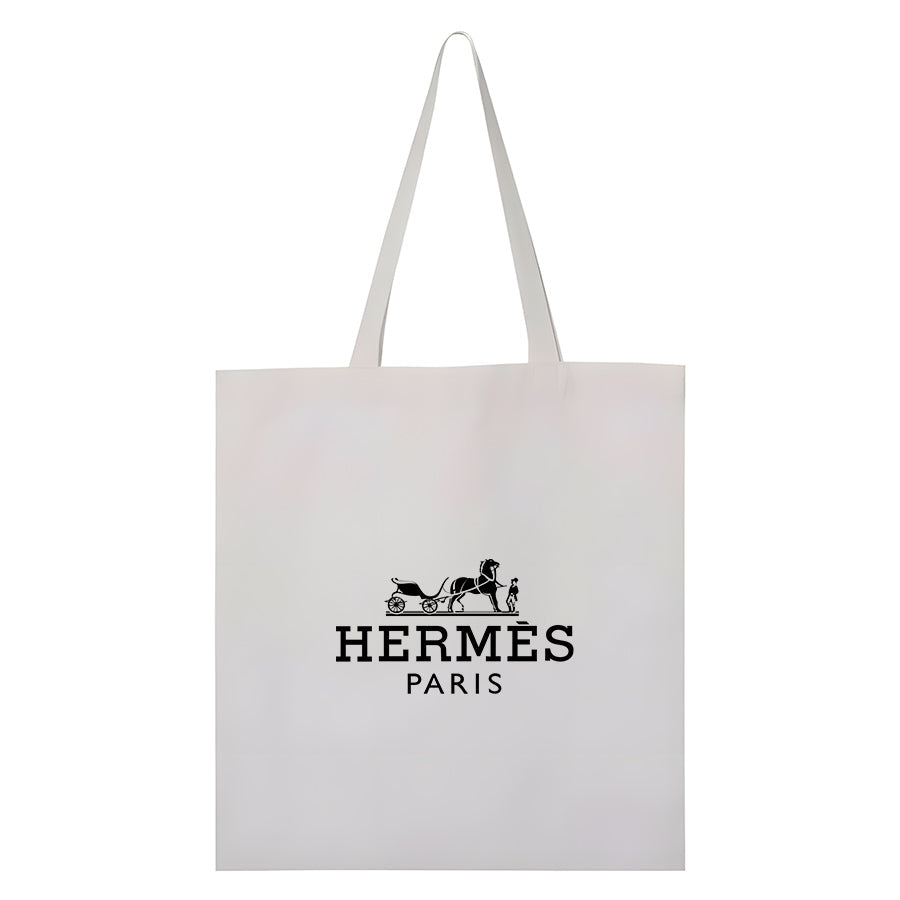 Hermes Canvas Flat Bottom Tote Bag