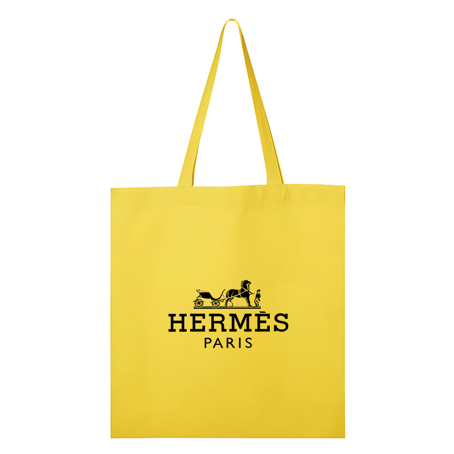 Hermes Canvas Flat Bottom Tote Bag