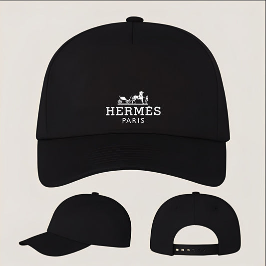 Hermes Five Panel Twill Snapback Cap