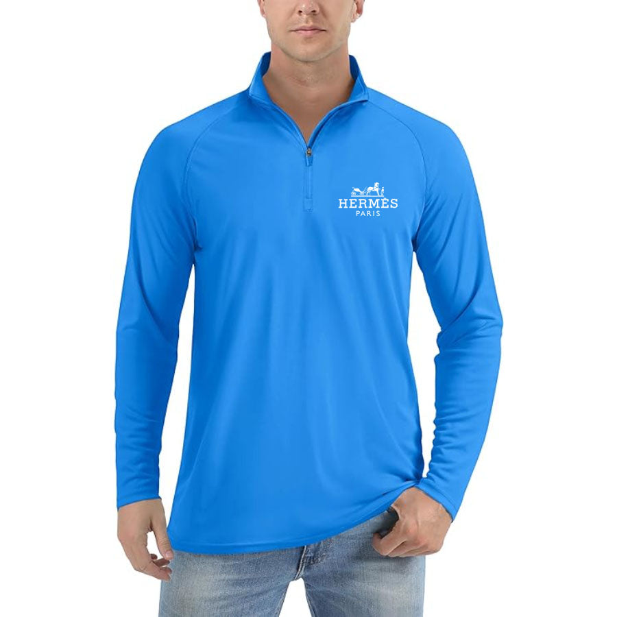 Men's Hermes Lightweight Quarter-Zip Athletic Shirt – Long Sleeve Polyester Wear