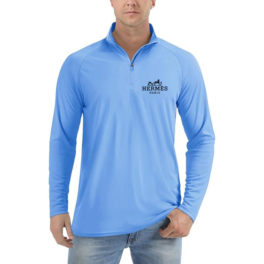 Men's Hermes Lightweight Quarter-Zip Athletic Shirt – Long Sleeve Polyester Wear