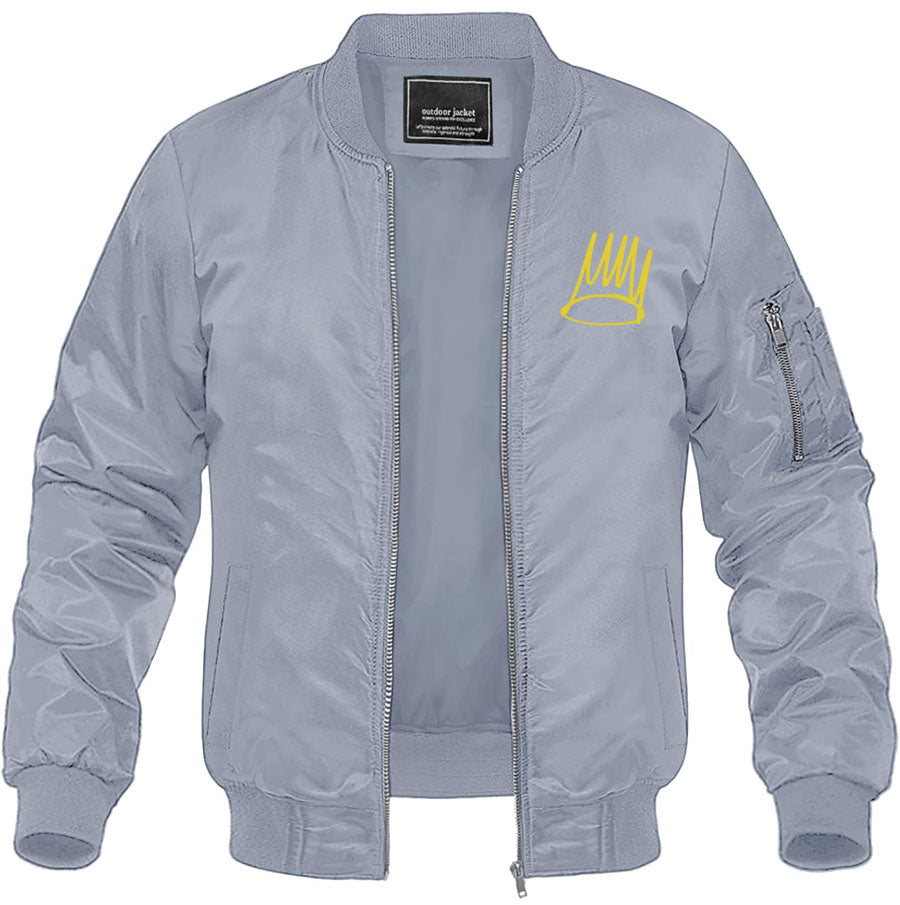 Men's J. Cole Crown Lightweight Bomber Jacket Windbreaker Softshell Varsity Jacket Coat