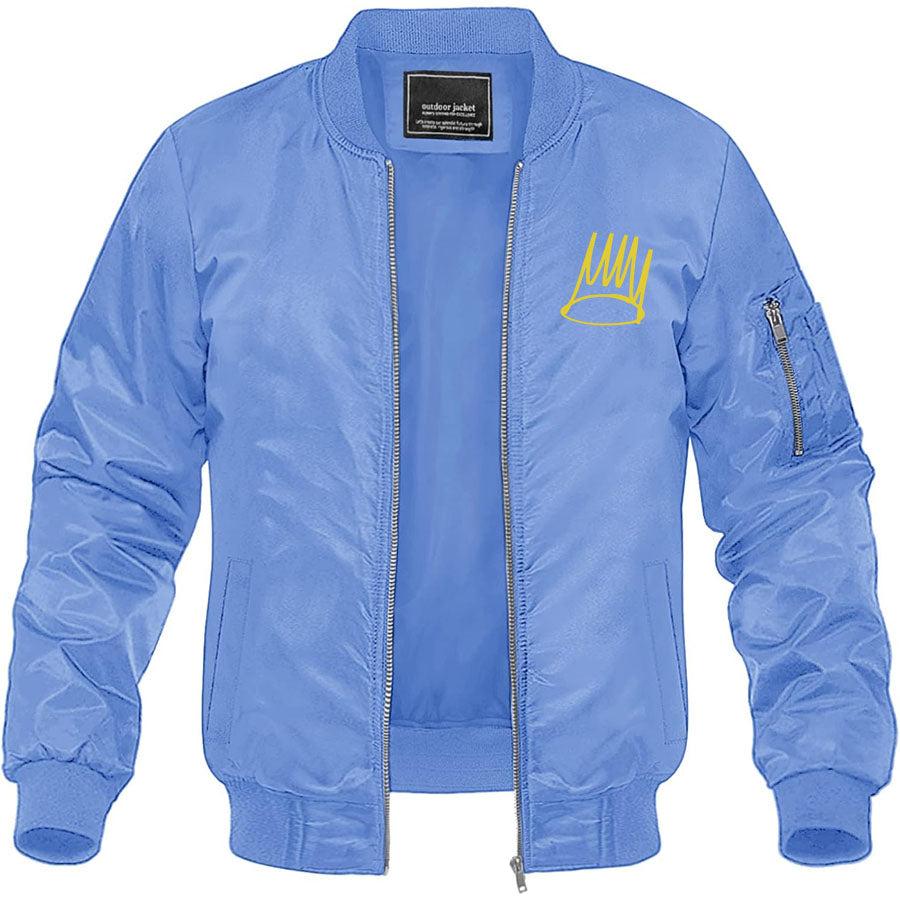 Men's J. Cole Crown Lightweight Bomber Jacket Windbreaker Softshell Varsity Jacket Coat