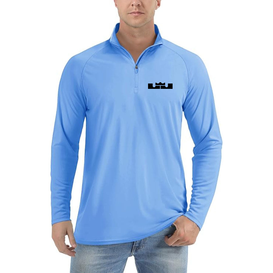 Men's Lebron James Lightweight Quarter-Zip Athletic Shirt – Long Sleeve Polyester Wear