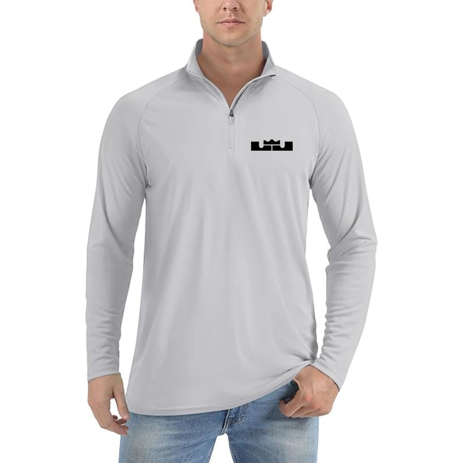 Men's Lebron James Lightweight Quarter-Zip Athletic Shirt – Long Sleeve Polyester Wear