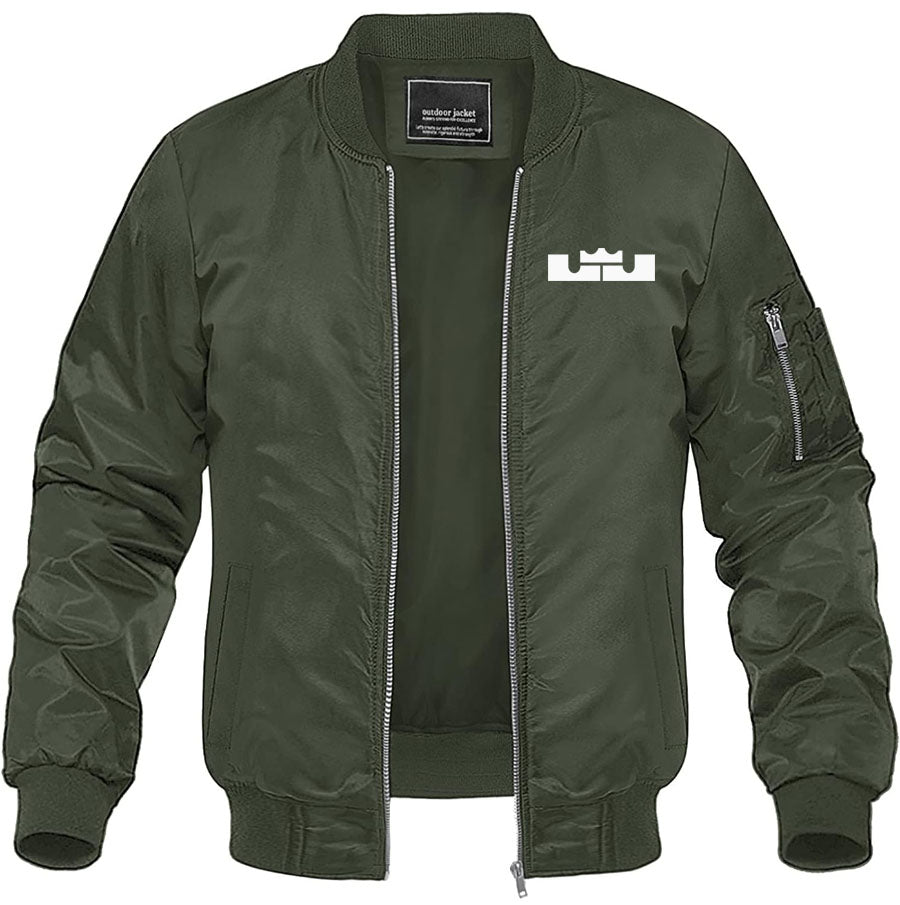 Men's Lebron James Lightweight Bomber Jacket Windbreaker Softshell Varsity Jacket Coat