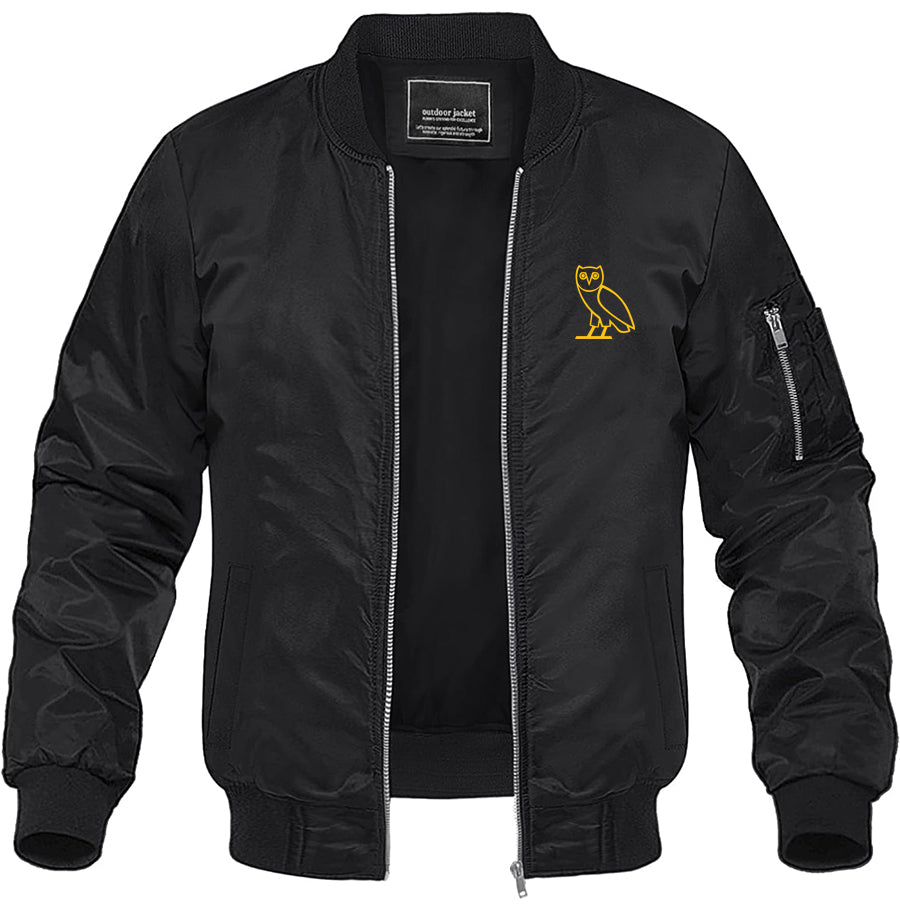 Men's OVO Owl Lightweight Bomber Jacket Windbreaker Softshell Varsity Jacket Coat