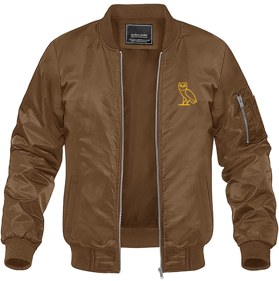 Men's OVO Owl Lightweight Bomber Jacket Windbreaker Softshell Varsity Jacket Coat