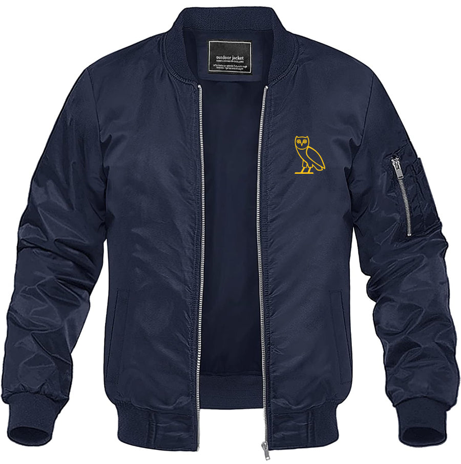 Men's OVO Owl Lightweight Bomber Jacket Windbreaker Softshell Varsity Jacket Coat