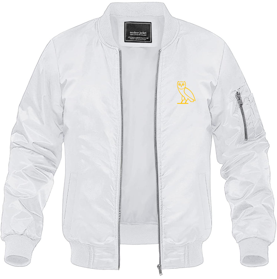 Men's OVO Owl Lightweight Bomber Jacket Windbreaker Softshell Varsity Jacket Coat