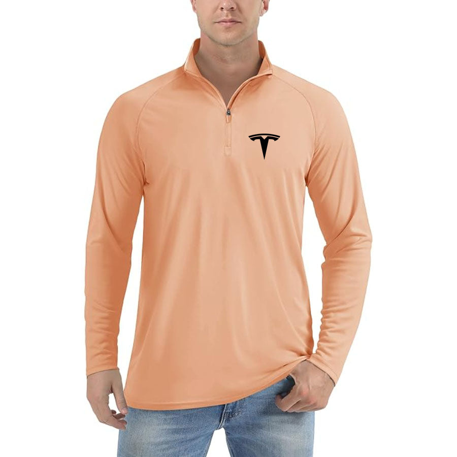 Men's Tesla Lightweight Quarter-Zip Athletic Shirt – Long Sleeve Polyester Wear