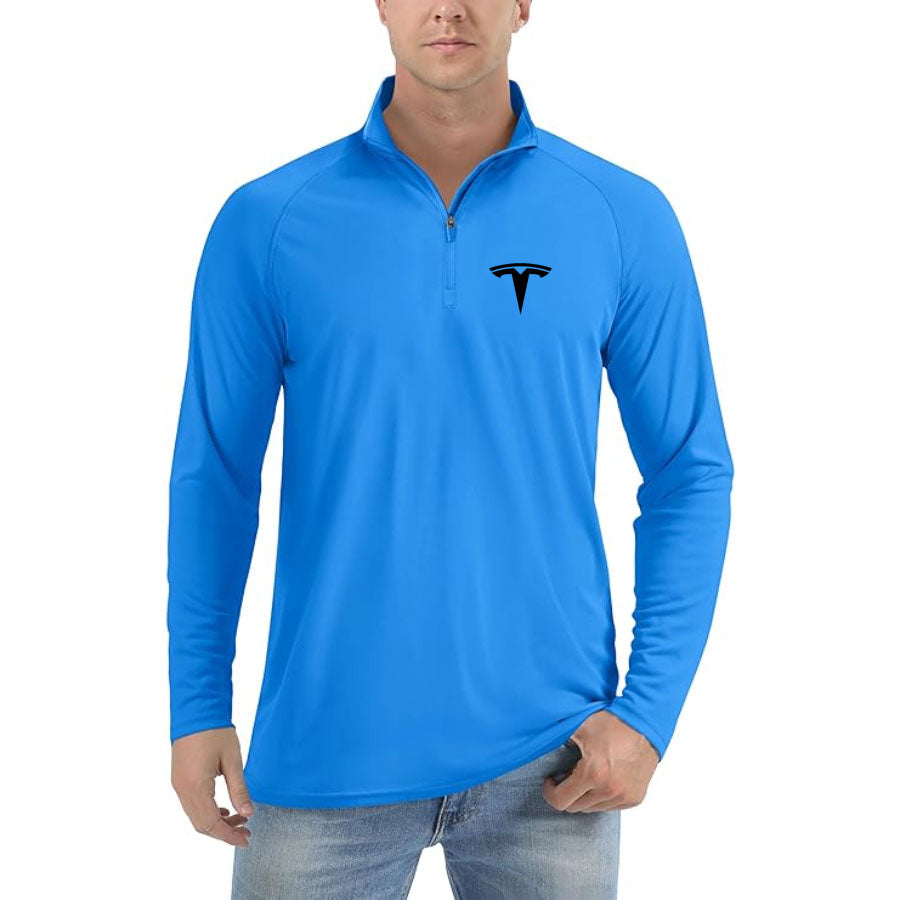 Men's Tesla Lightweight Quarter-Zip Athletic Shirt – Long Sleeve Polyester Wear