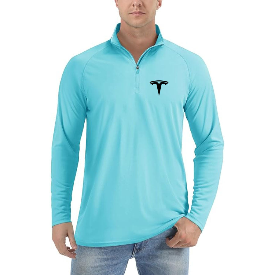 Men's Tesla Lightweight Quarter-Zip Athletic Shirt – Long Sleeve Polyester Wear
