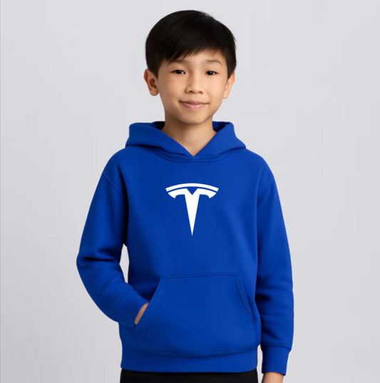 Youth Kids Tesla Pullover Hoodie