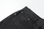 Chrome Hearts Grey & Blue Leather Cross Patches Jeans