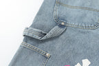 Chrome Hearts Vintage Cross Patchwork Washed Carpenter Denim Shorts 201